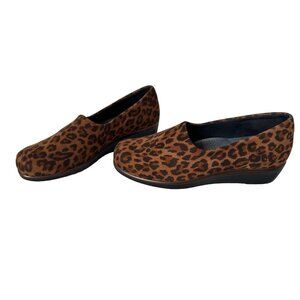 SAS Bliss Leopard Print Slip on Wedge Shoes Size 6.5 Excellent